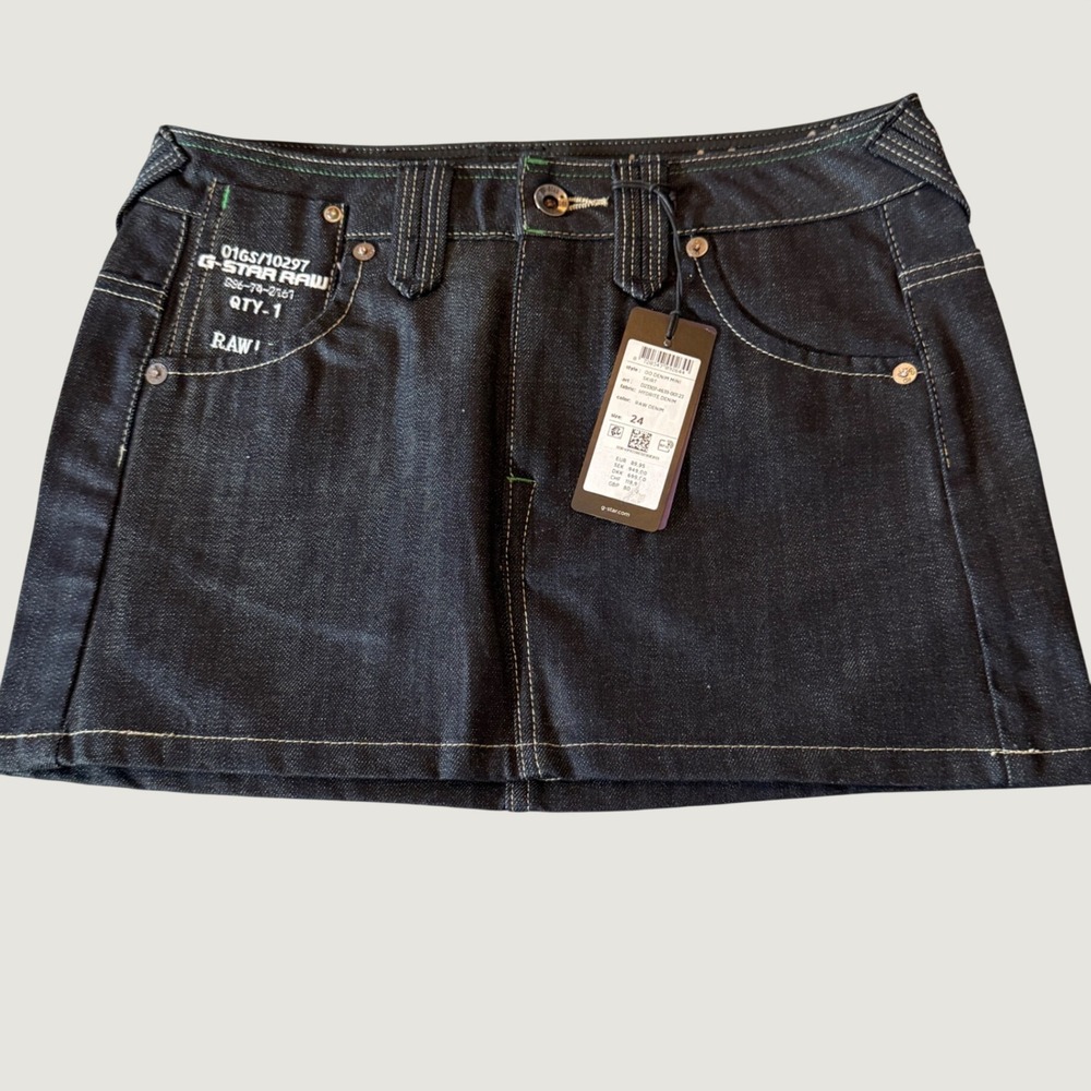 G-Star Raw Womens Denim Mini Skirt 24 Dark Indigo Utility Y2K Moto Streetwear
